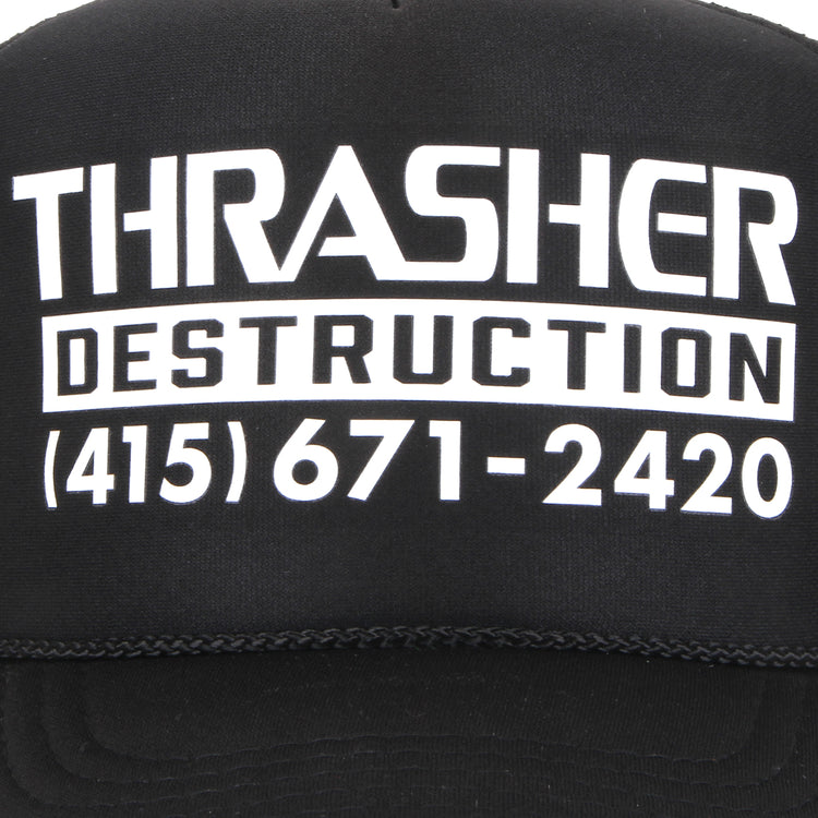 Thrasher - Destruction Trucker Hat
Color : Black