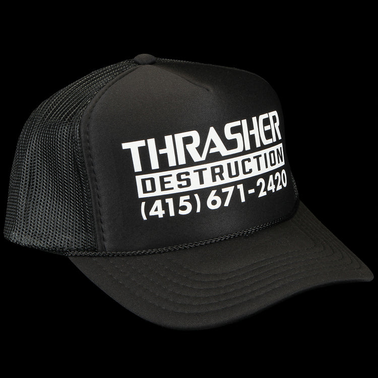 Thrasher - Destruction Trucker Hat
Color : Black