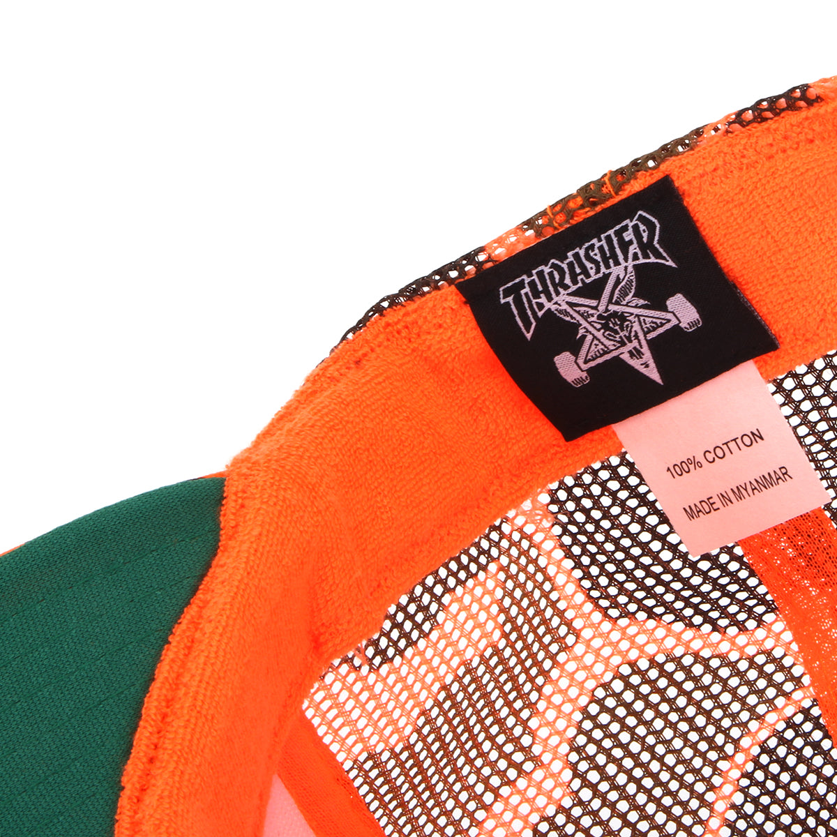 Thrasher - Wet Paint Trucker Hat
Color : Orange Camo