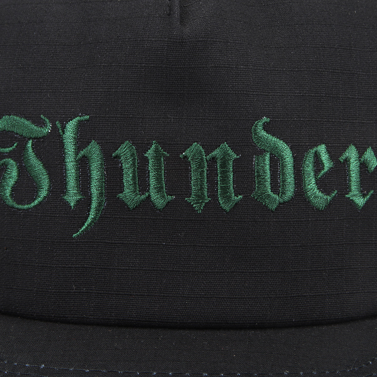 Thunder | Script Snapback Hat Black / Dark Green