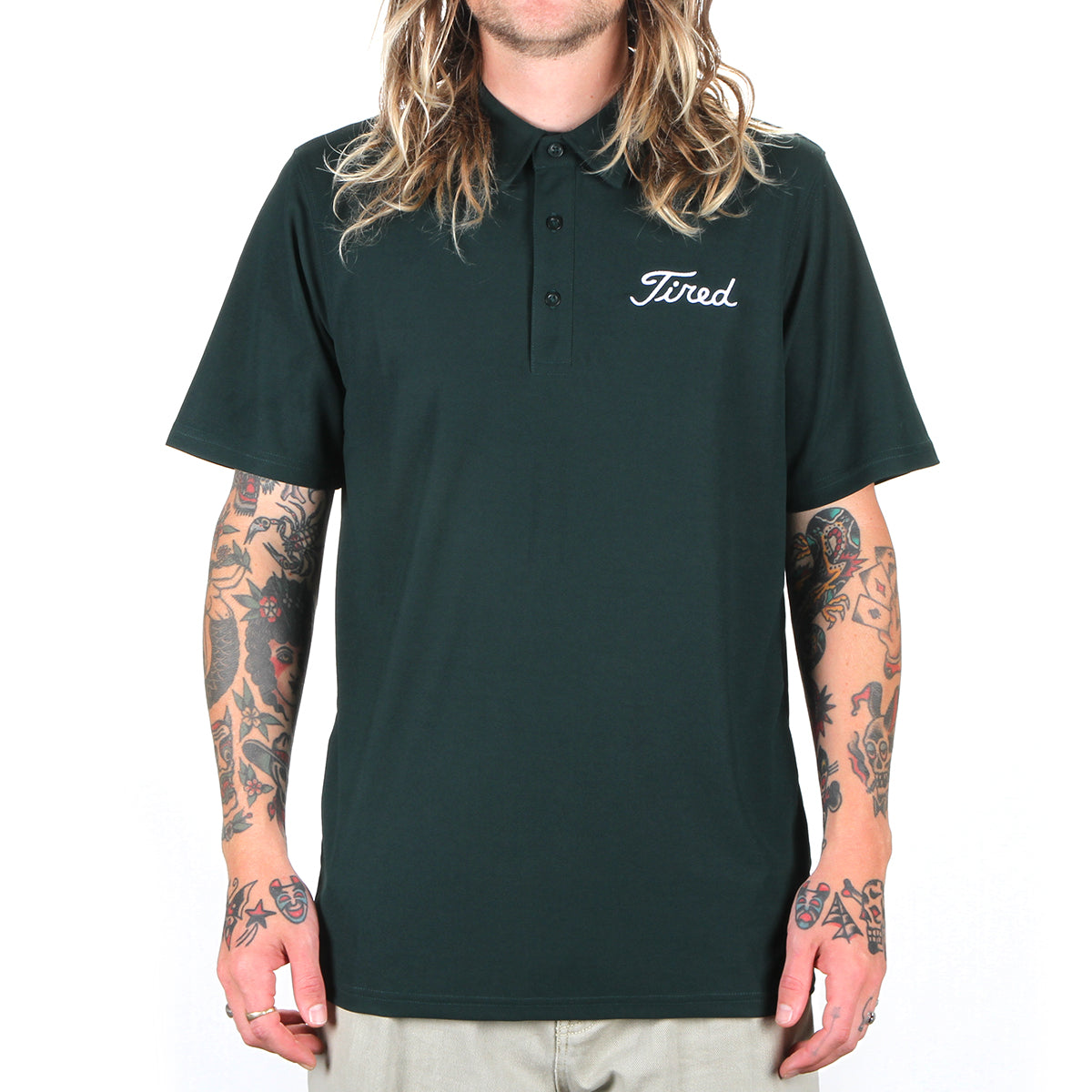 Tired Golf Polo Forest Green