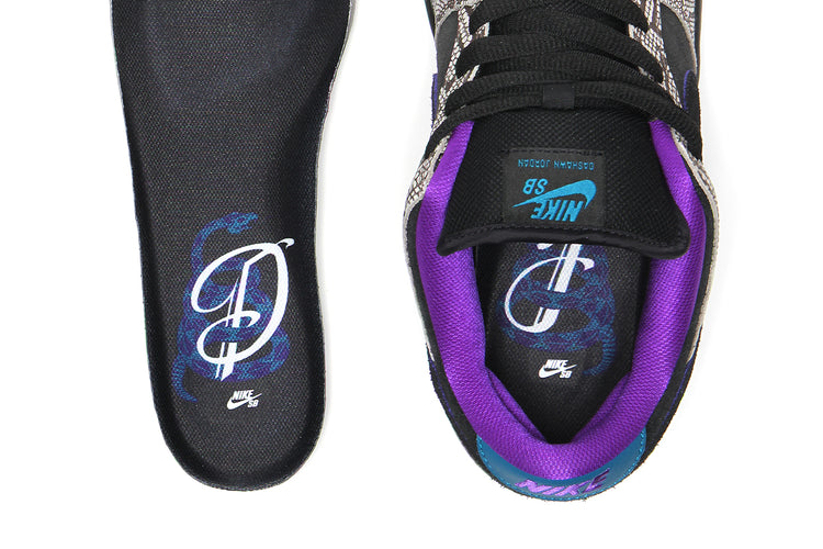 Nike SB - Dunk Low Pro x Dashawn Jordan
Style # IB6208-200
Color : String / Black / Bright Spruce / Fierce Purple