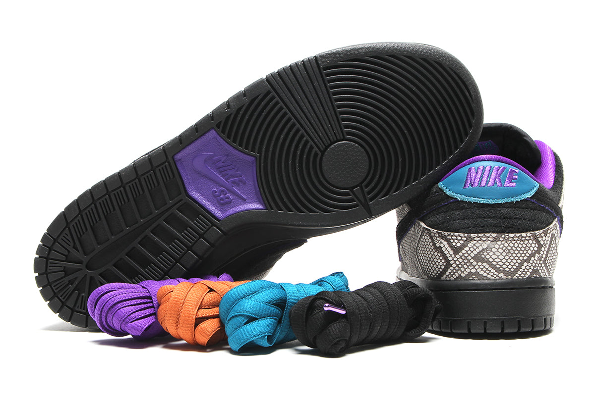 Nike SB - Dunk Low Pro x Dashawn Jordan
Style # IB6208-200
Color : String / Black / Bright Spruce / Fierce Purple