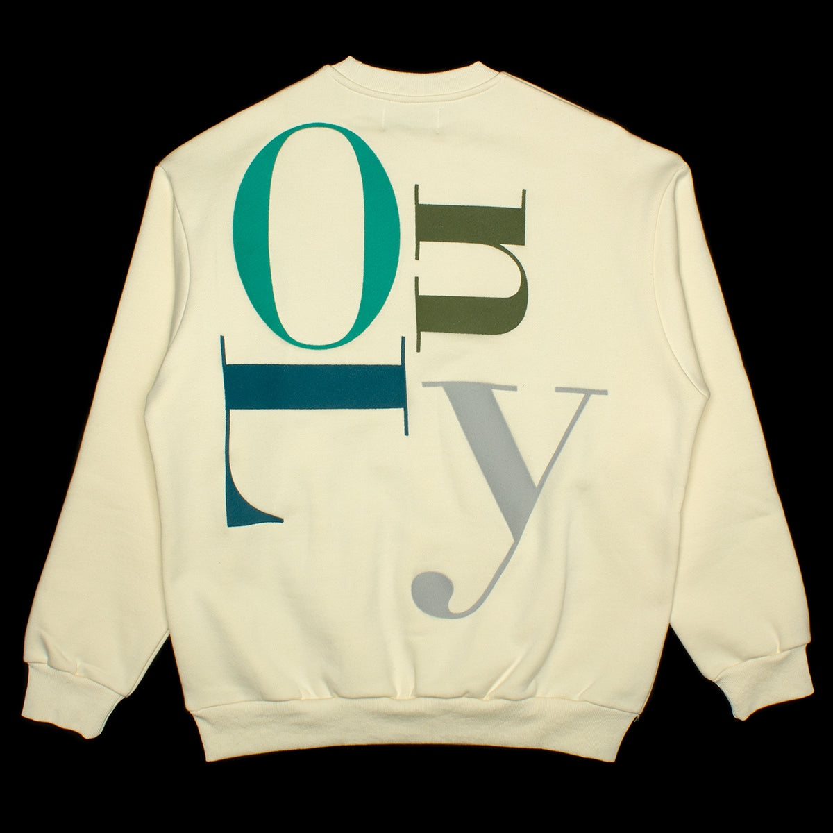 Cash Only Big Letter Crewneck Sweatshirt  Cream