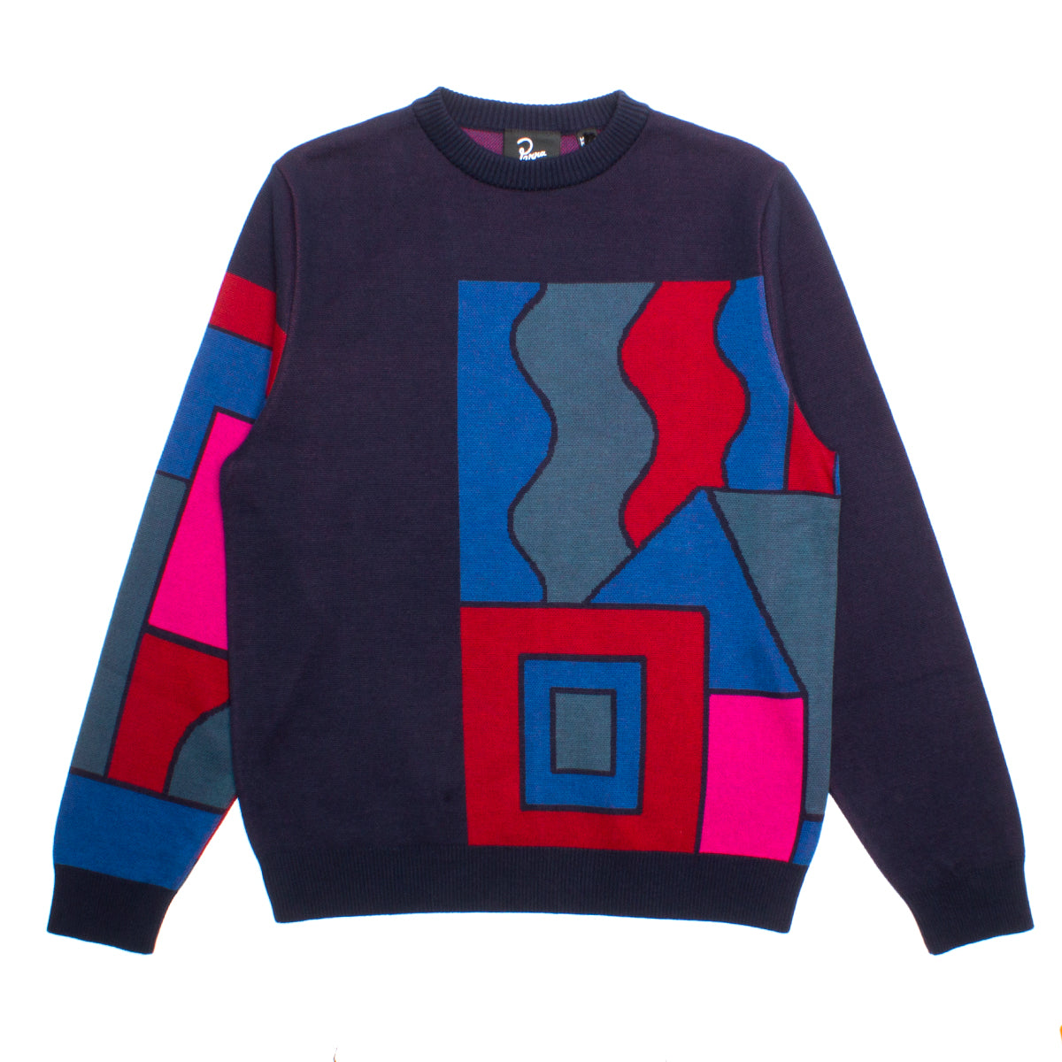 by Parra Blocked Landscape Knitted Pullover  Navy