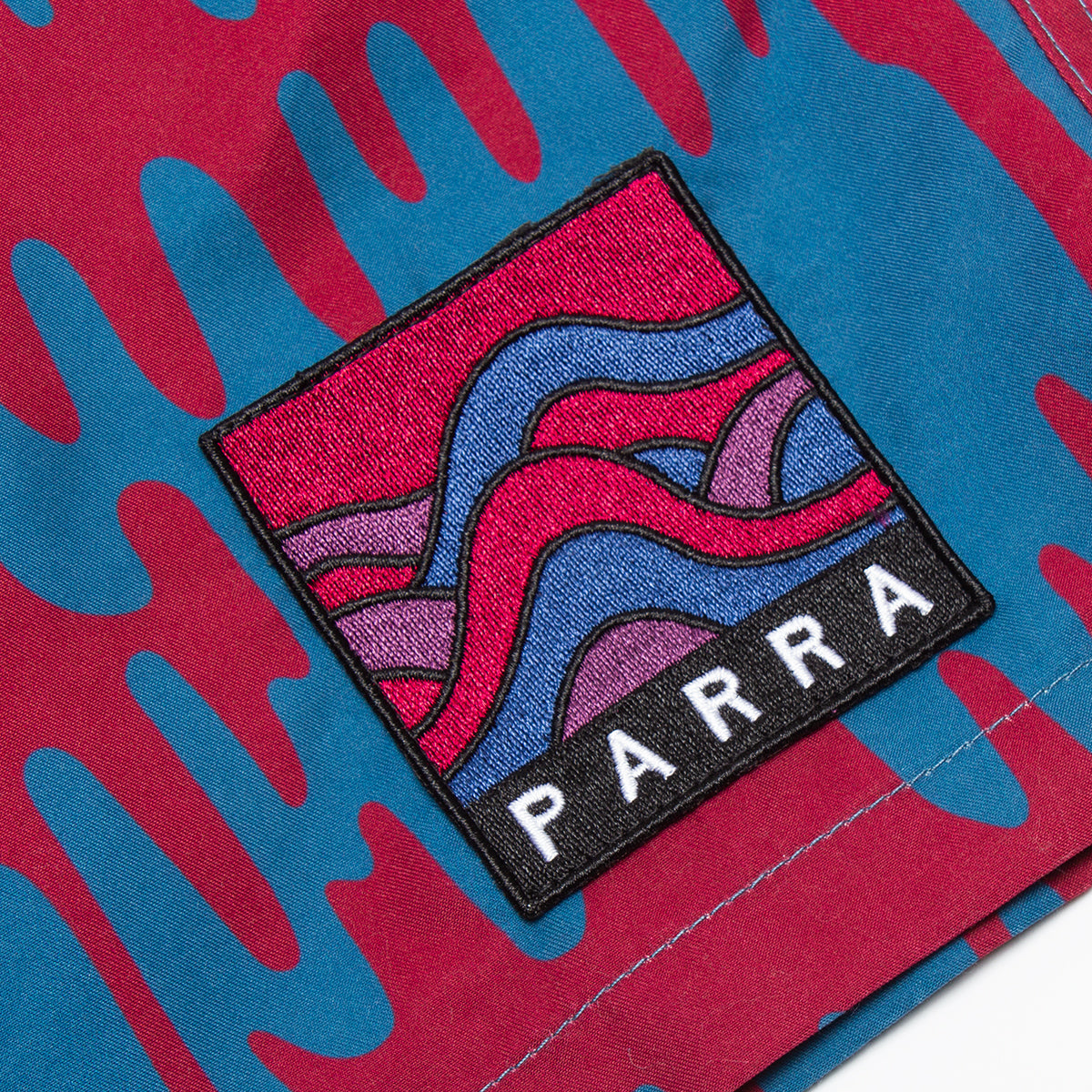 by Parra Tremor Pattern Swim Shorts Deep Red