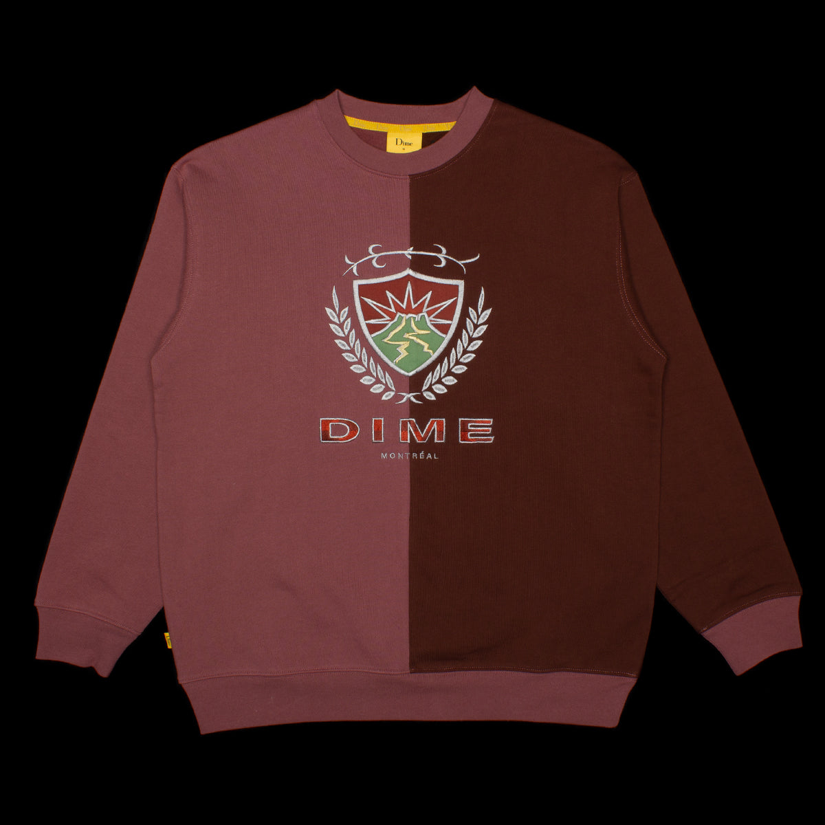 Dime Split Crest Crewneck Maroon