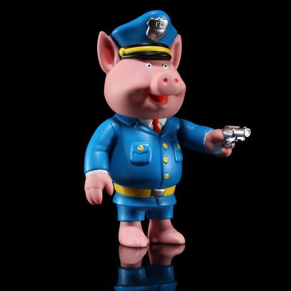GOOD WORTH Police Pig フィギュア 警官 ブタ 14cm Pig Officer Vinyl Toy – Premier