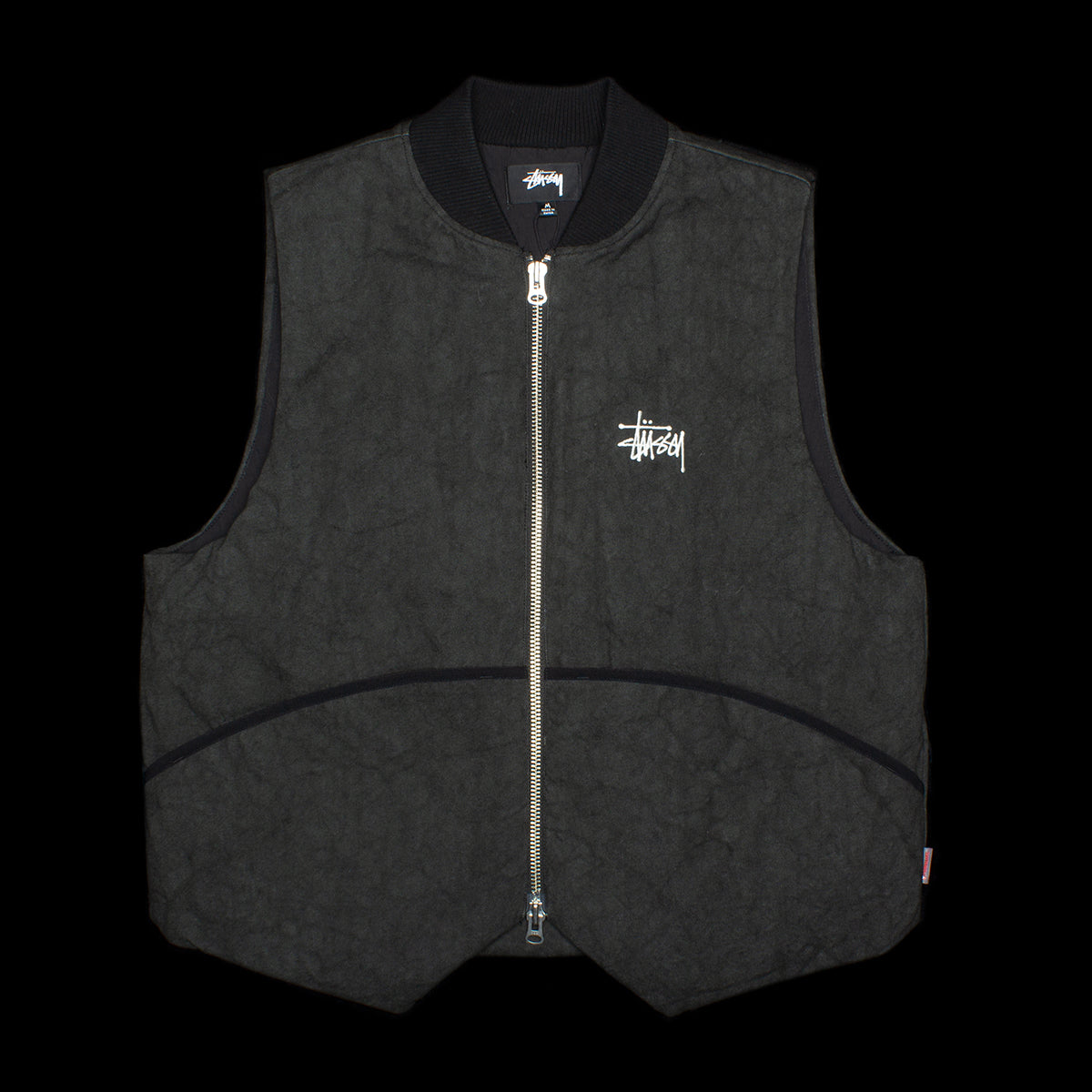 Stussy Washed Canvas Primaloft Vest - Black