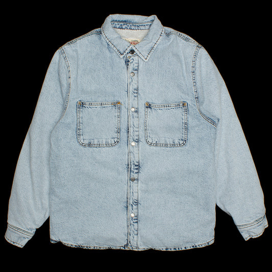 Stussy Sherpa Lined Denim Shirt Style # 1110244  Color : Stone Wash