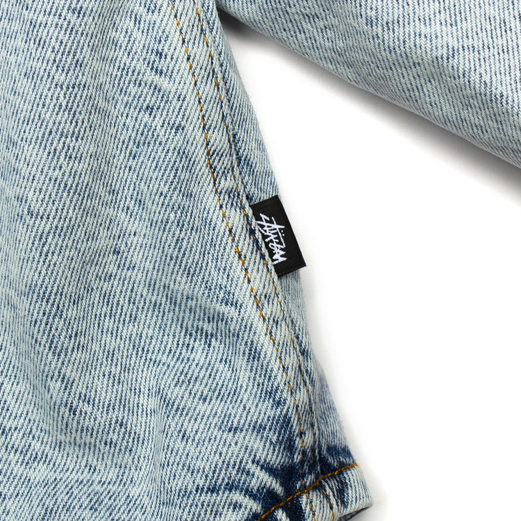 Stussy Sherpa Lined Denim Shirt Style # 1110244  Color : Stone Wash