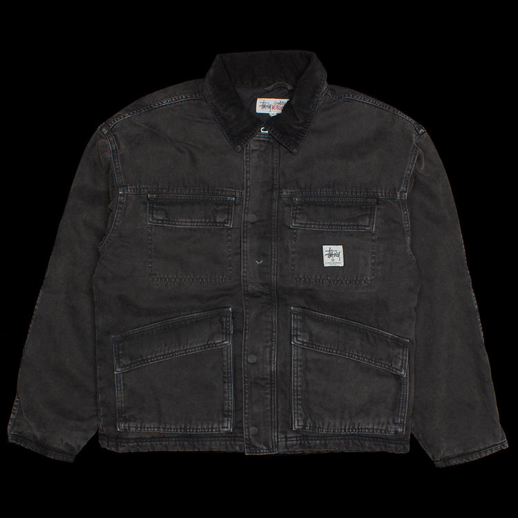 Stussy Washed Canvas Shop Jacket : Black