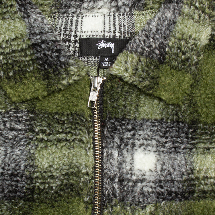 Shadow Plaid Sherpa Zip Shirt