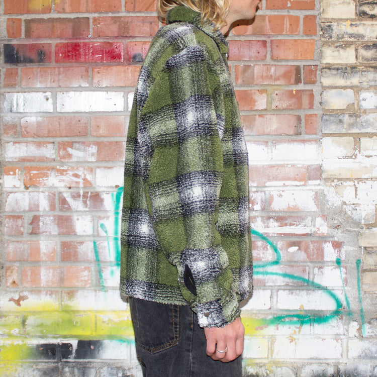 Shadow Plaid Sherpa Zip Shirt