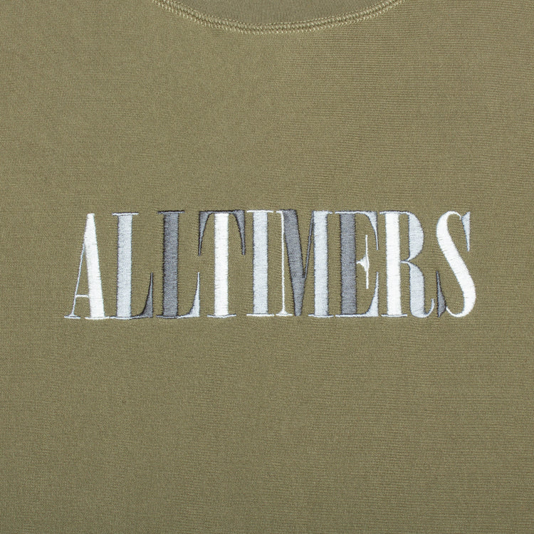 Alltimers Midtown Embroidered Heavyweight Crew Olive
