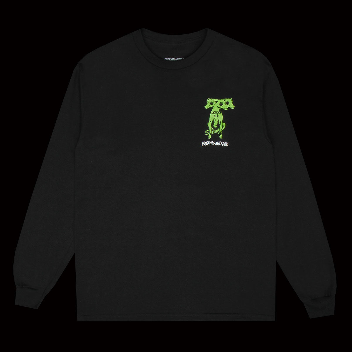 Fucking Awesome Three Headed Dog L/S T-Shirt : Black