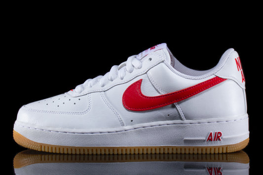 Nike Air Force 1 Low Retro : Whit / University Red / Gum