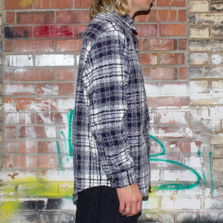 Fucking Awesome Heavy Flannel Overshirt : Navy / White