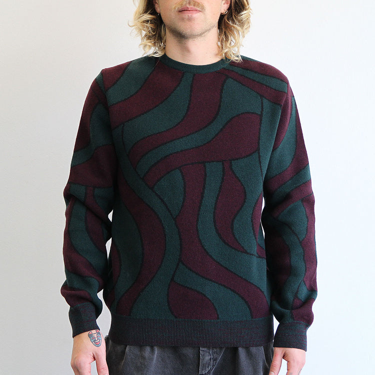 Distorted Waves Knitted Pullover