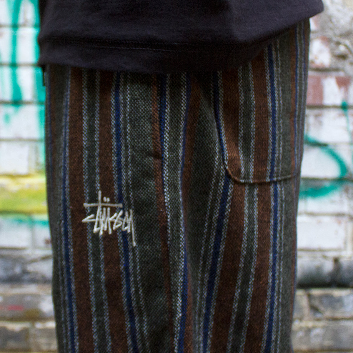 Wool Stripe Relaxed Pant