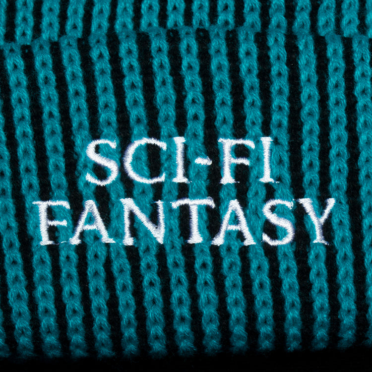 Sci-Fi Fantasy Logo Beanie : Aqua / Black