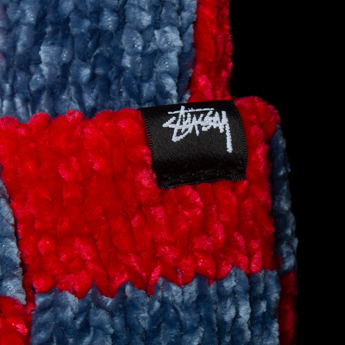 Stussy Crochet Checkered Beanie : Red