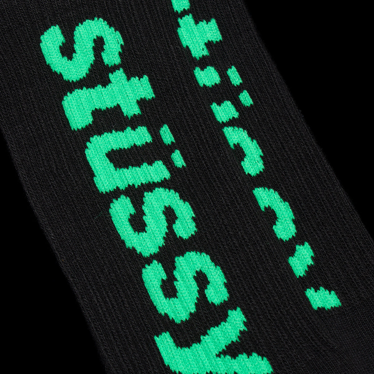 Stussy Helvetica Crew Sock : Black / Green