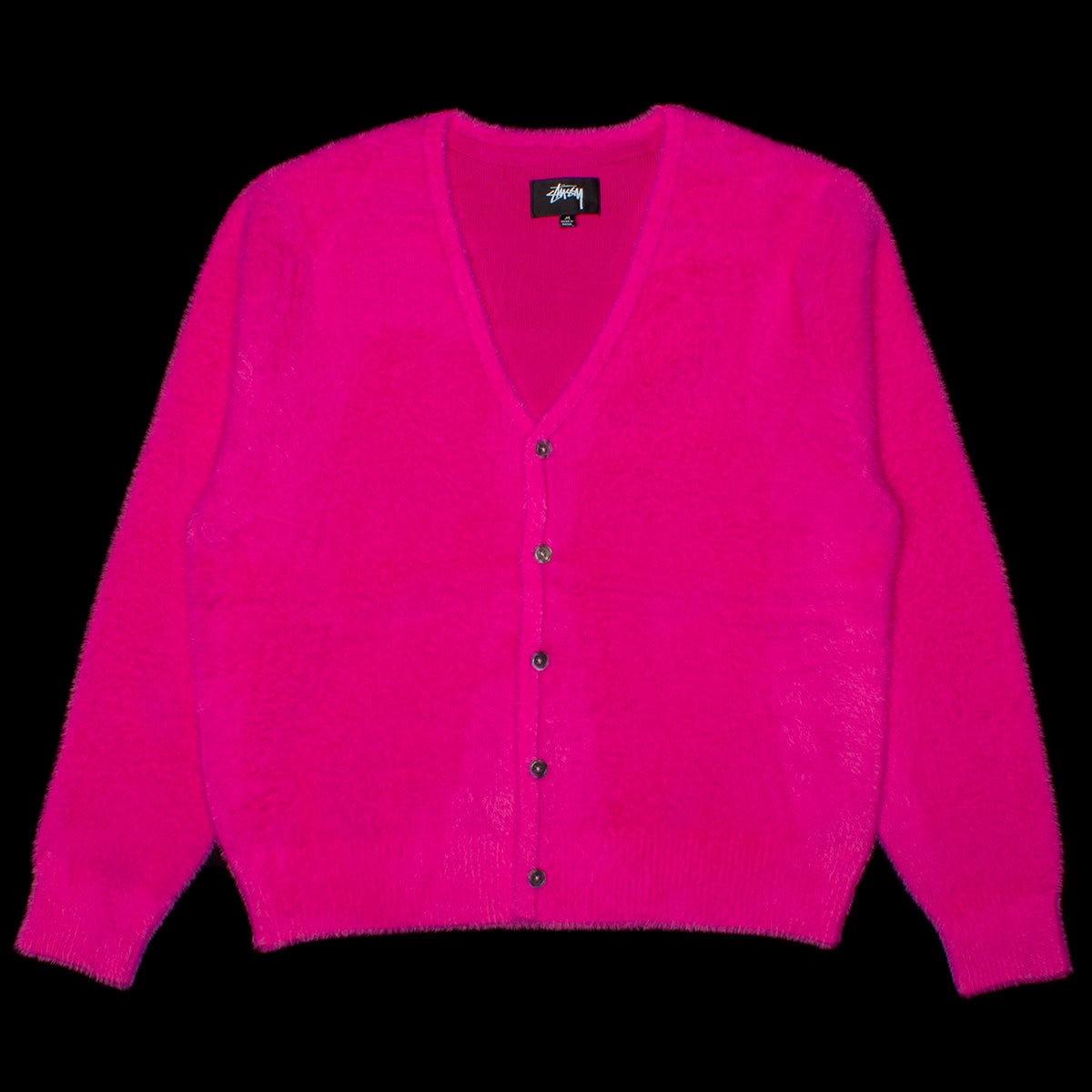 Stussy Shaggy Cardigan : Fuschia