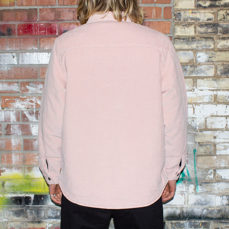 Stussy Cord Quilted Overshirt : Washed Pink