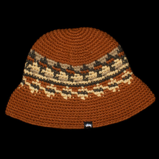 Stussy Fairisle Bucket Hat : Brown