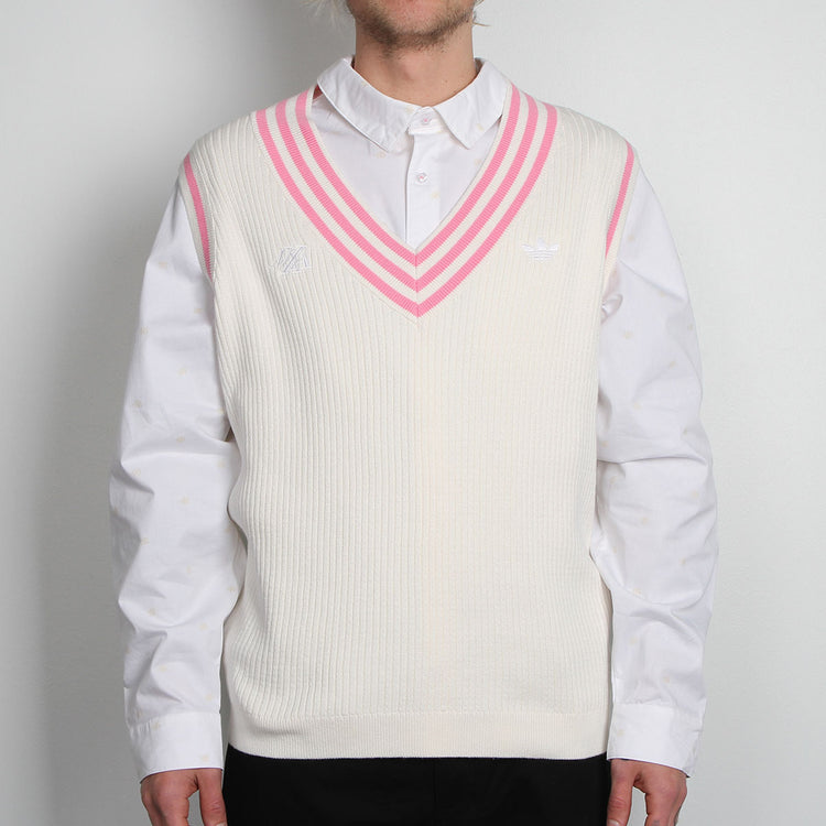 Adidas x Maxallure Sweater Vest - Chalk White / Bliss Pink