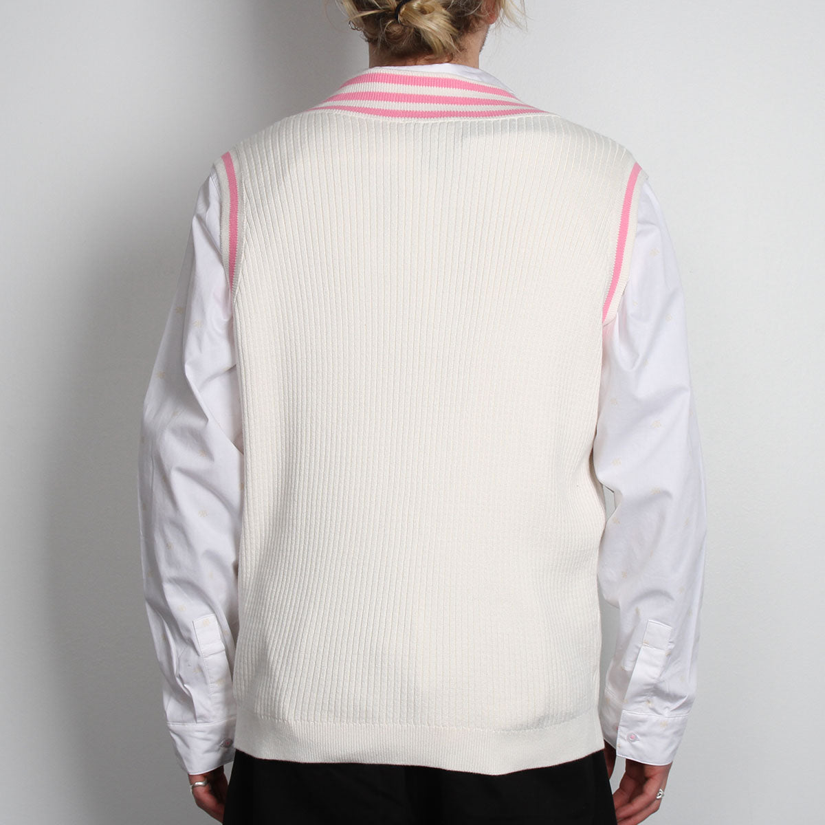 Adidas x Maxallure Sweater Vest - Chalk White / Bliss Pink