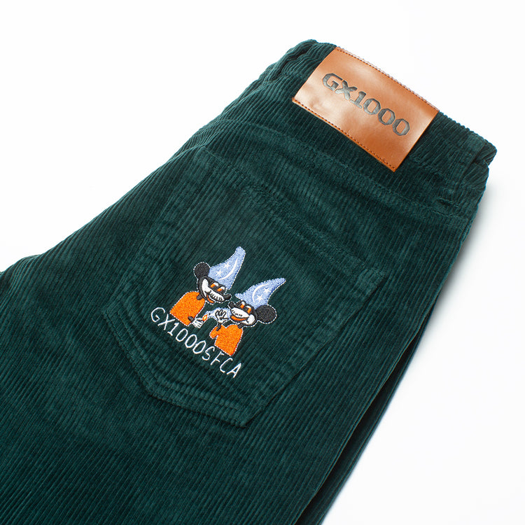 GX1000 Dimethyltryptamine Baggy Cord Pant - Forest Green