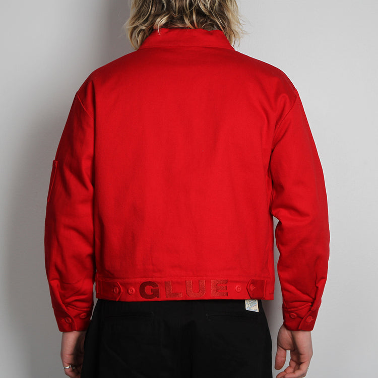 Glue Spit Zip-Up Jacket - Red