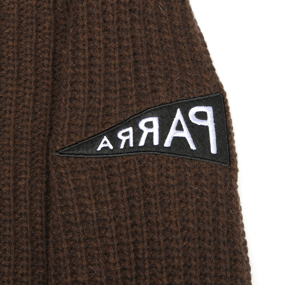 By Parra Mirrored Flag Logo Knitted Pullover : Chocolate