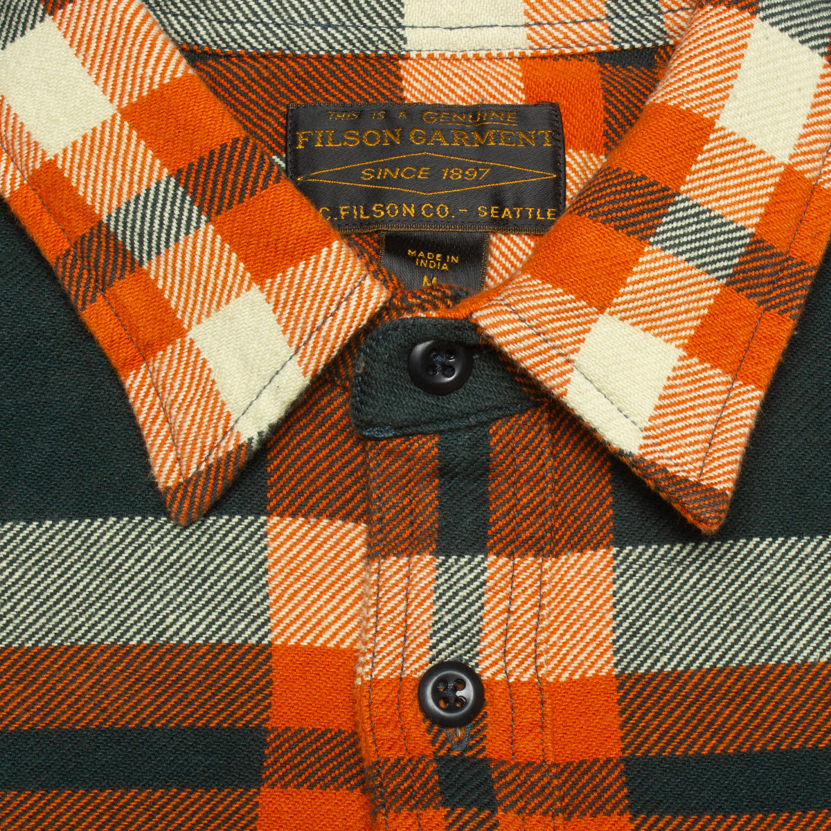 Filson Vintage Flannel Work Shirt - Fir / River Rust