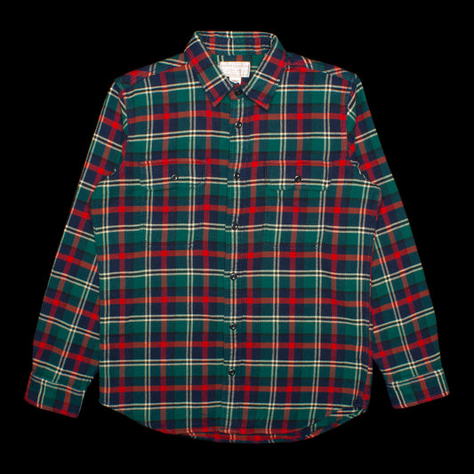 Filson Vintage Flannel Work Shirt - Treeline / Navy Plaid