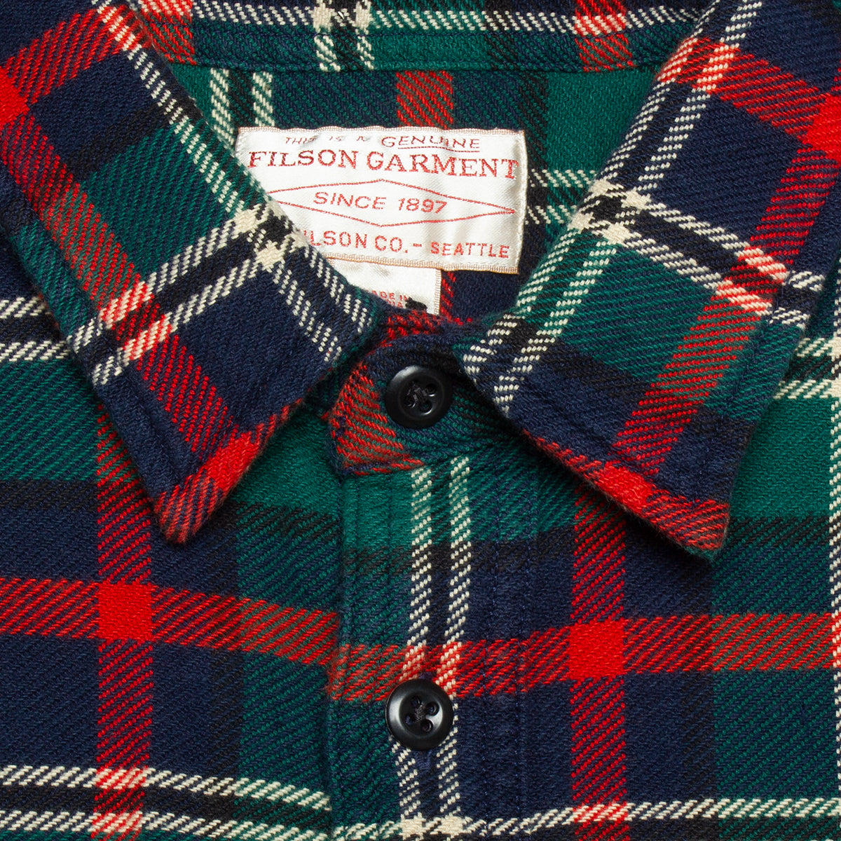 Filson Vintage Flannel Work Shirt - Treeline / Navy Plaid