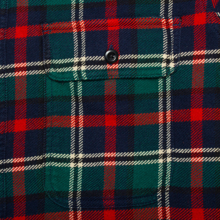 Filson Vintage Flannel Work Shirt - Treeline / Navy Plaid