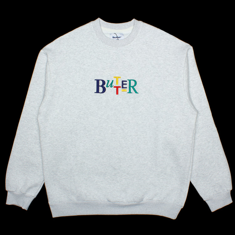 Butter Goods Scope Embroidered Crewneck Sweatshirt : Grey