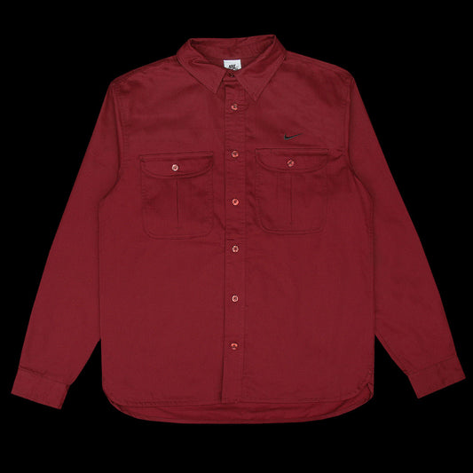 Nike SB Tanglin Woven Button Down Shirt : Dark Beetroot