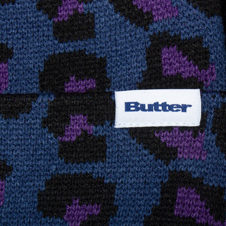 Butter Goods Leopard Beanie : Navy