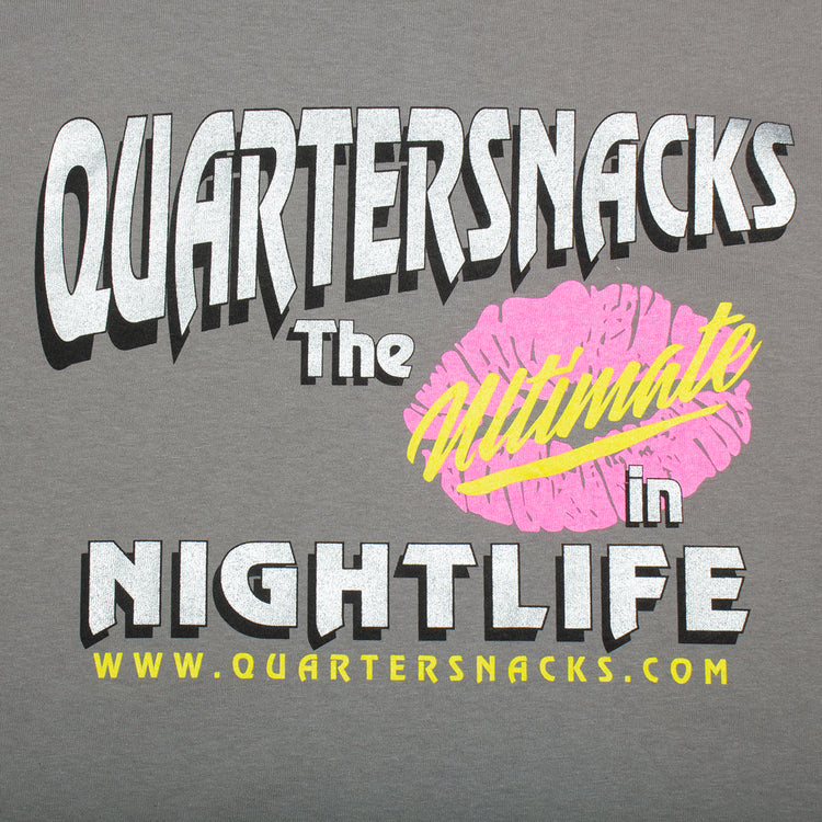 Quartersnacks Nightlife T-Shirt Charcoal  Edit alt text