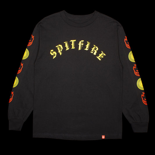 Spitfire Old E Combo L/S T-Shirt  Black / Gold
