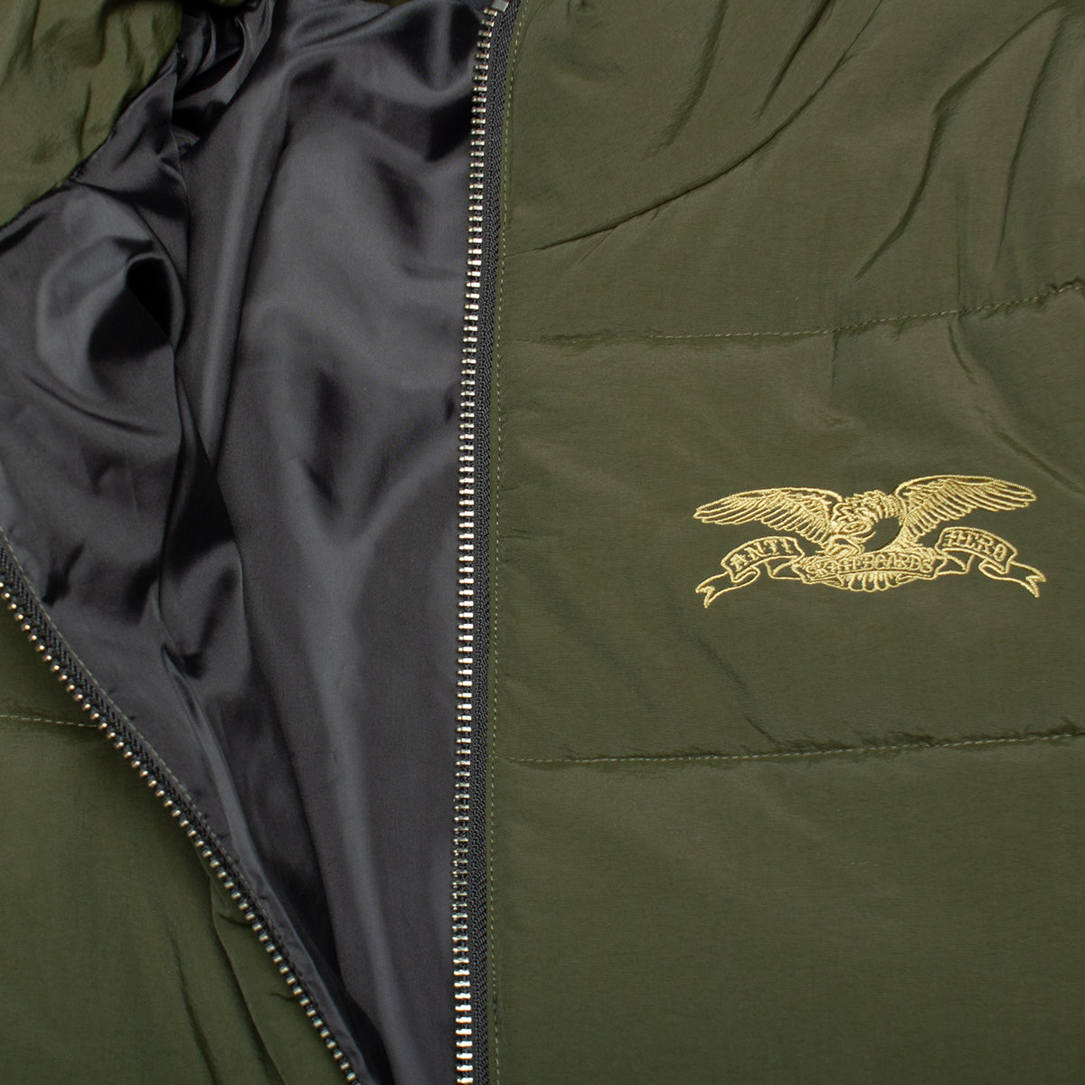 Anti Hero Basic Eagle Quilted Jacket  Olive