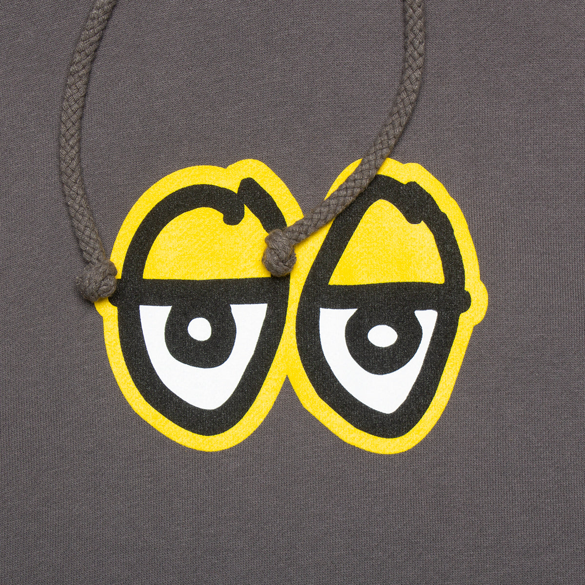 Krooked Eyes Hoodie Color : Charcoal / Yellow