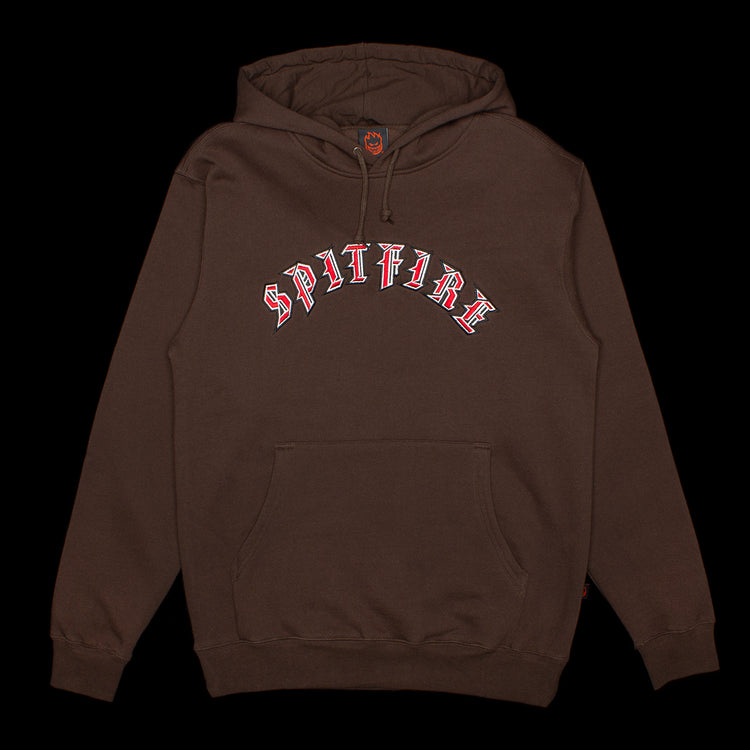 Spitfire Old E EMB Hoodie  Brown / Red