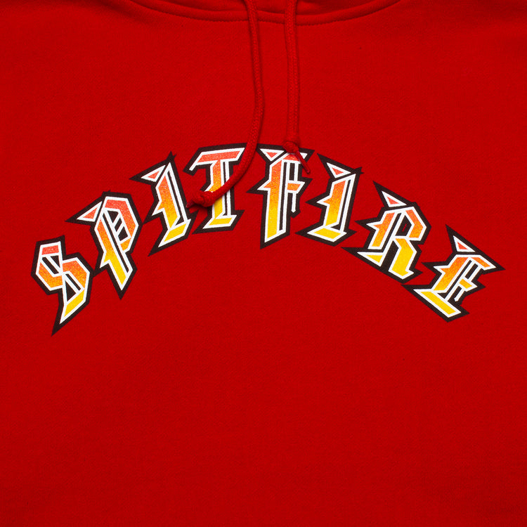 Spitfire Old E Bighead Fill Hoodie Color : Scarlet / Gold