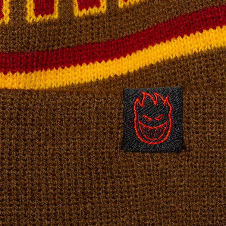 Spitfire Classic 87 Pom Beanie Brown / Gold / Red  Edit alt text