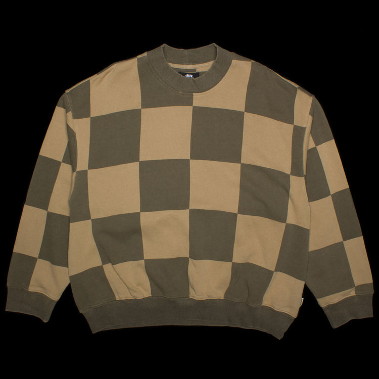 White and Tan Brown Checkerboard Pullover Hoodie